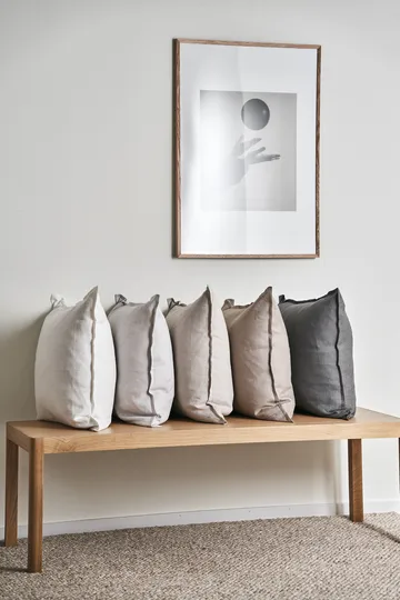 宁静亚麻枕套50x50cm - 灰米色 - Scandi Living