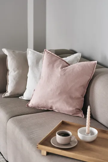 宁静亚麻枕套50x50cm - 灰玫瑰色 - Scandi Living