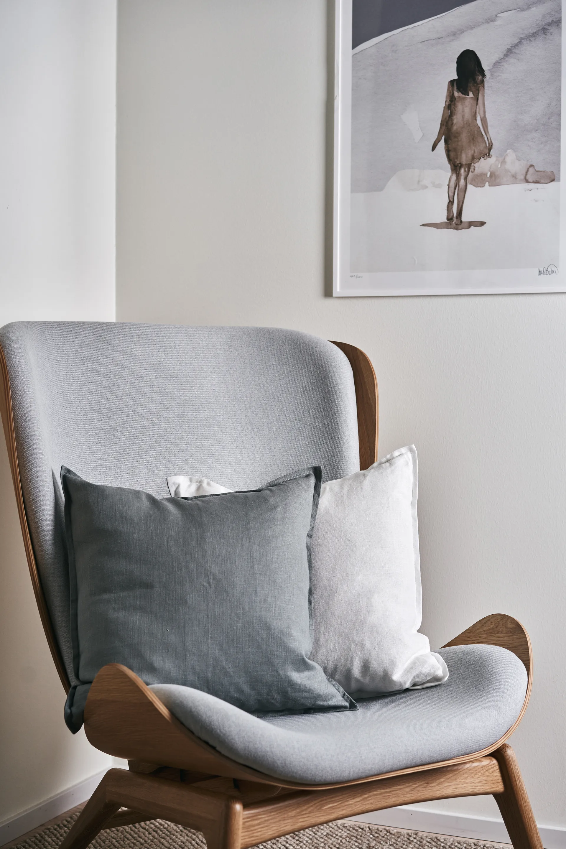 宁静亚麻枕套50x50cm, 白色 Scandi Living