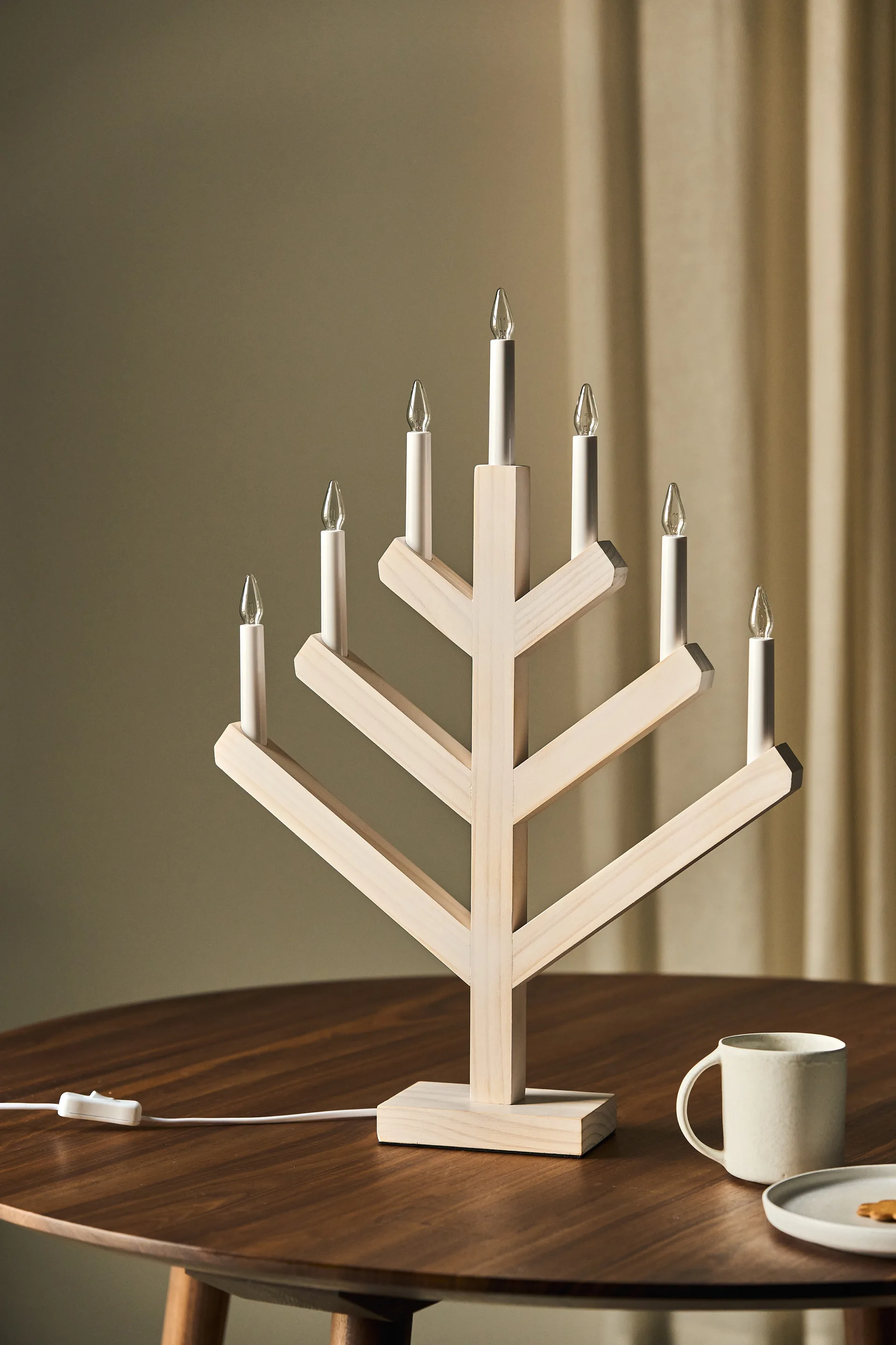 松降临节日蜡烛62cm, 水洗白色 Scandi Living