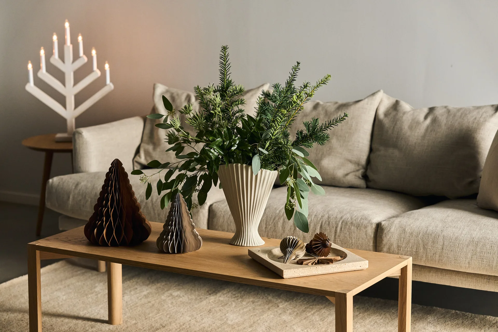 松降临节日蜡烛62cm, 水洗白色 Scandi Living
