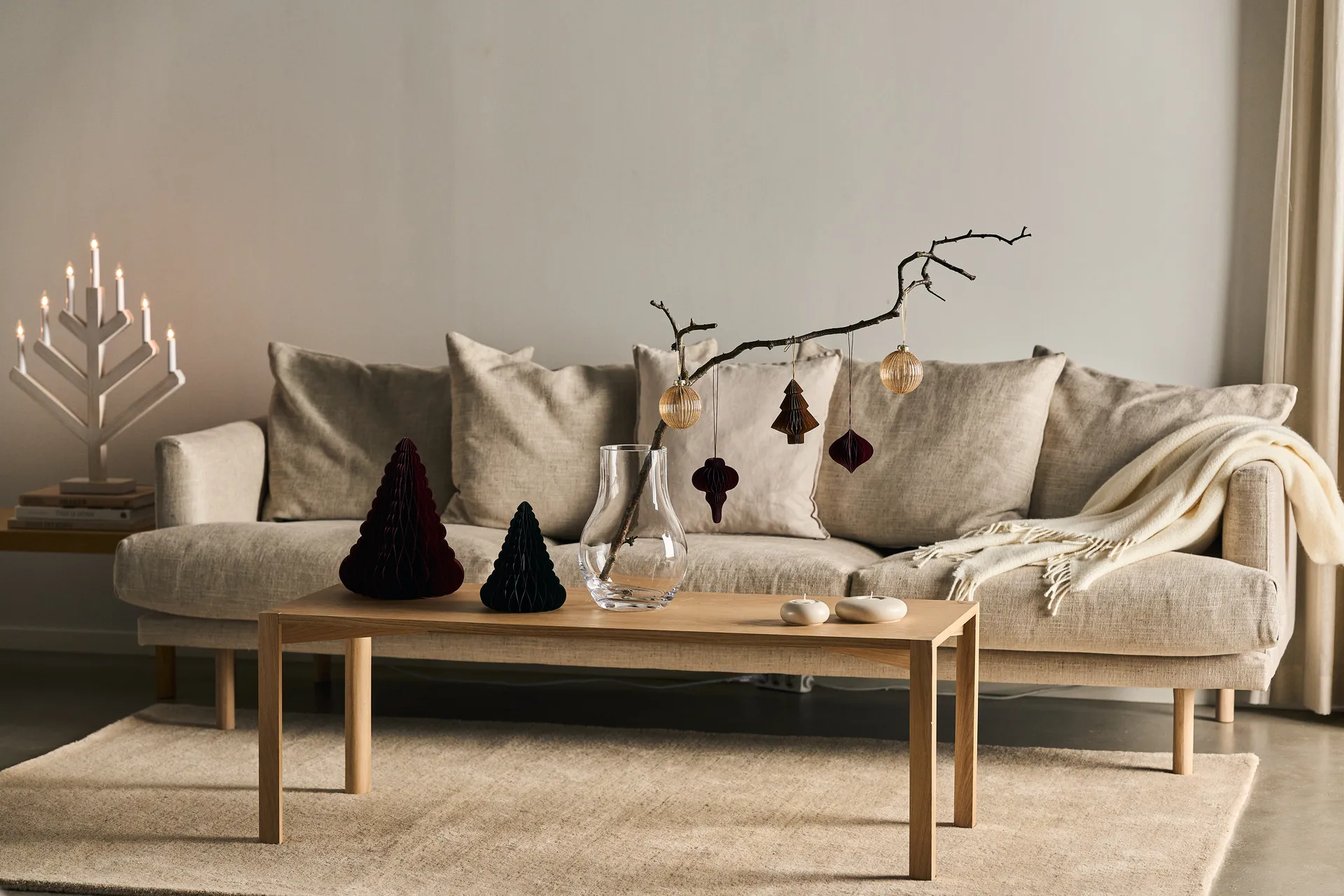 松降临节日蜡烛62cm, 水洗白色 Scandi Living