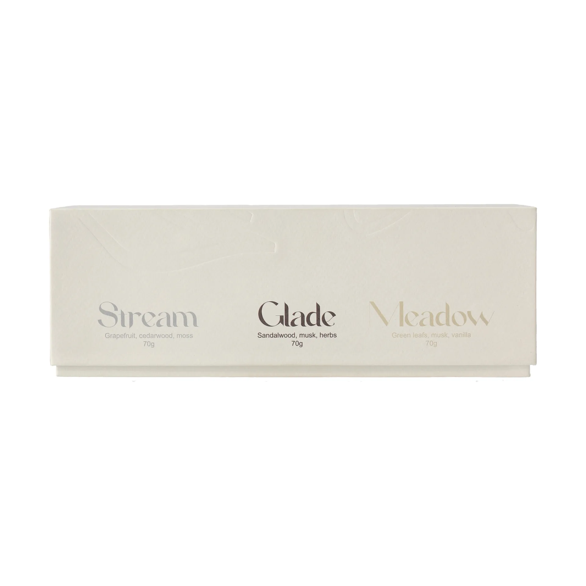 礼盒装手工菜籽油香薰蜡烛70g3支装, 溪流Stream_林间Glade_草地Meadow Scandi Living