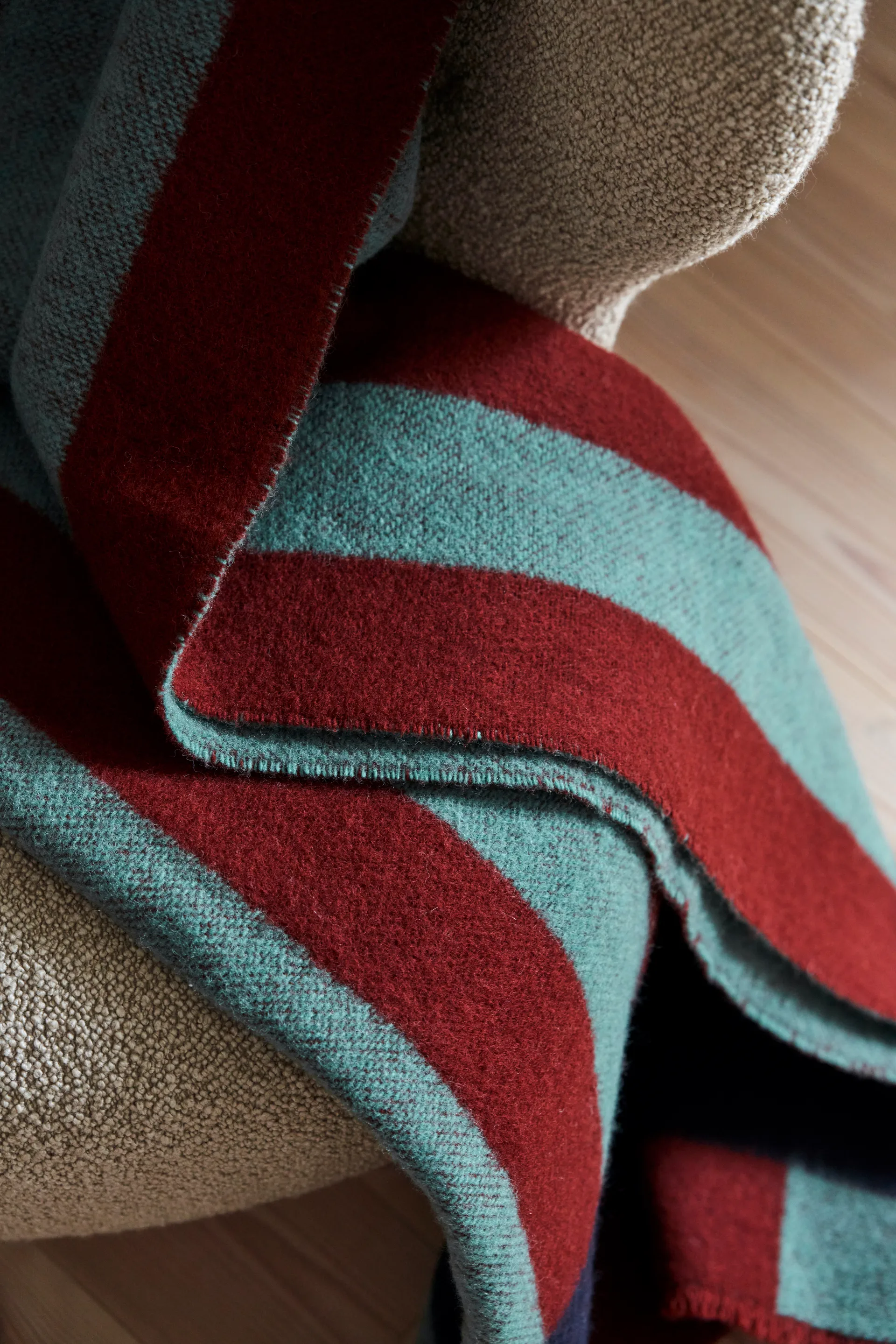 Aisles 羊毛毯 130x180cm 米色, 绿色 Scandi Living