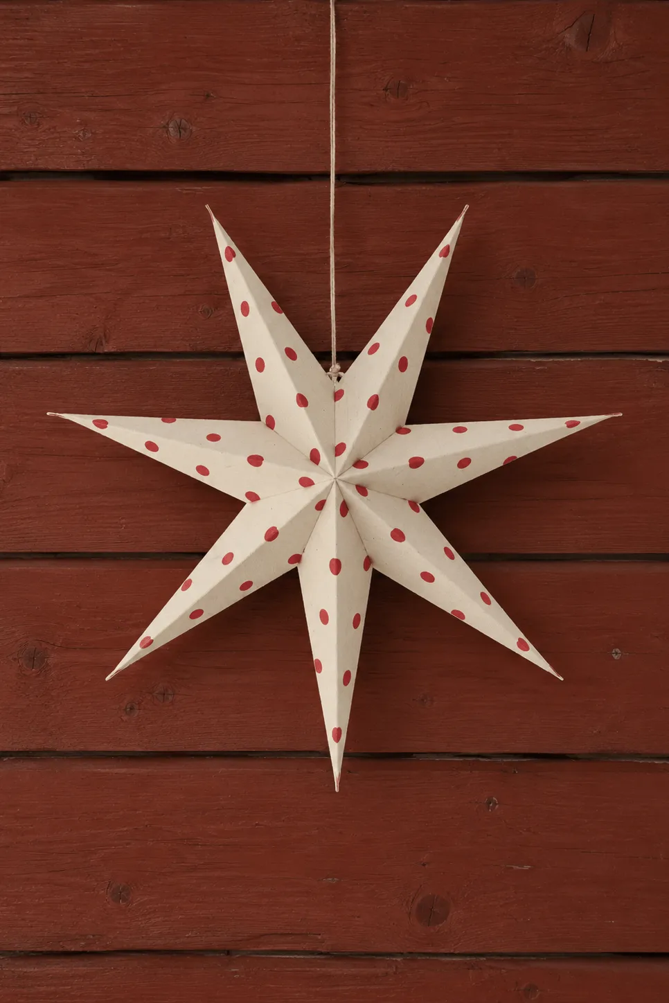 Bare advent star white-red dots, 60cm Scandi Living