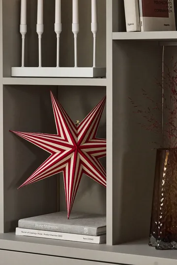 Bare advent star white-red stripes - 45cm - Scandi Living
