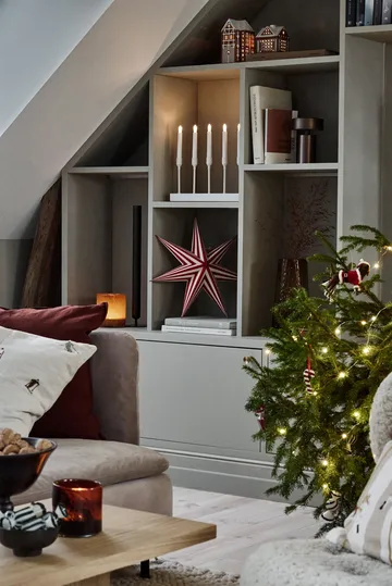 Bare advent star white-red stripes - 45cm - Scandi Living