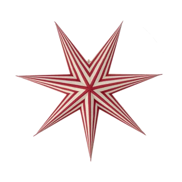 Bare advent star white-red stripes - 60cm - Scandi Living