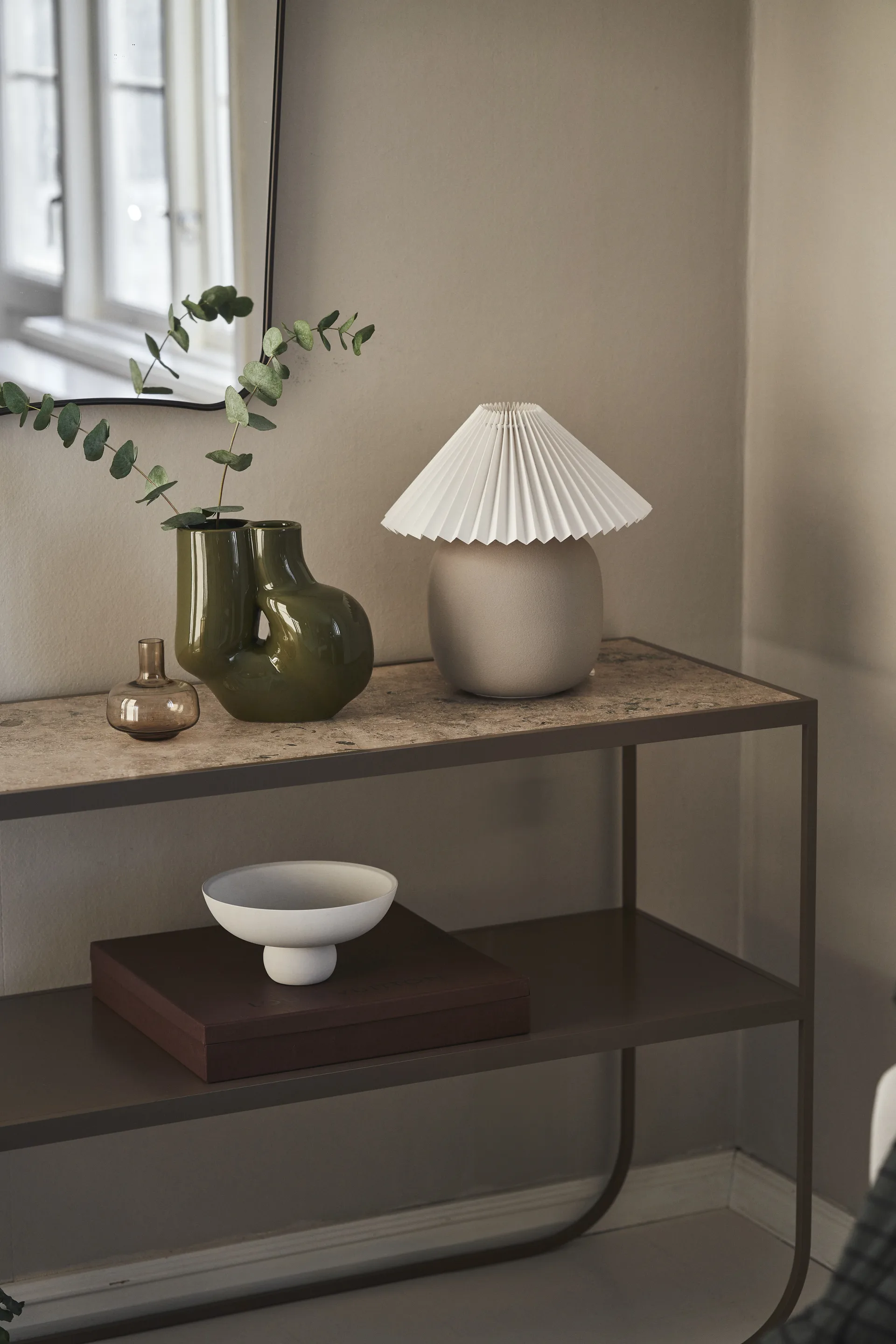Boulder 台灯 29 cm grey-pleated white,  Scandi Living