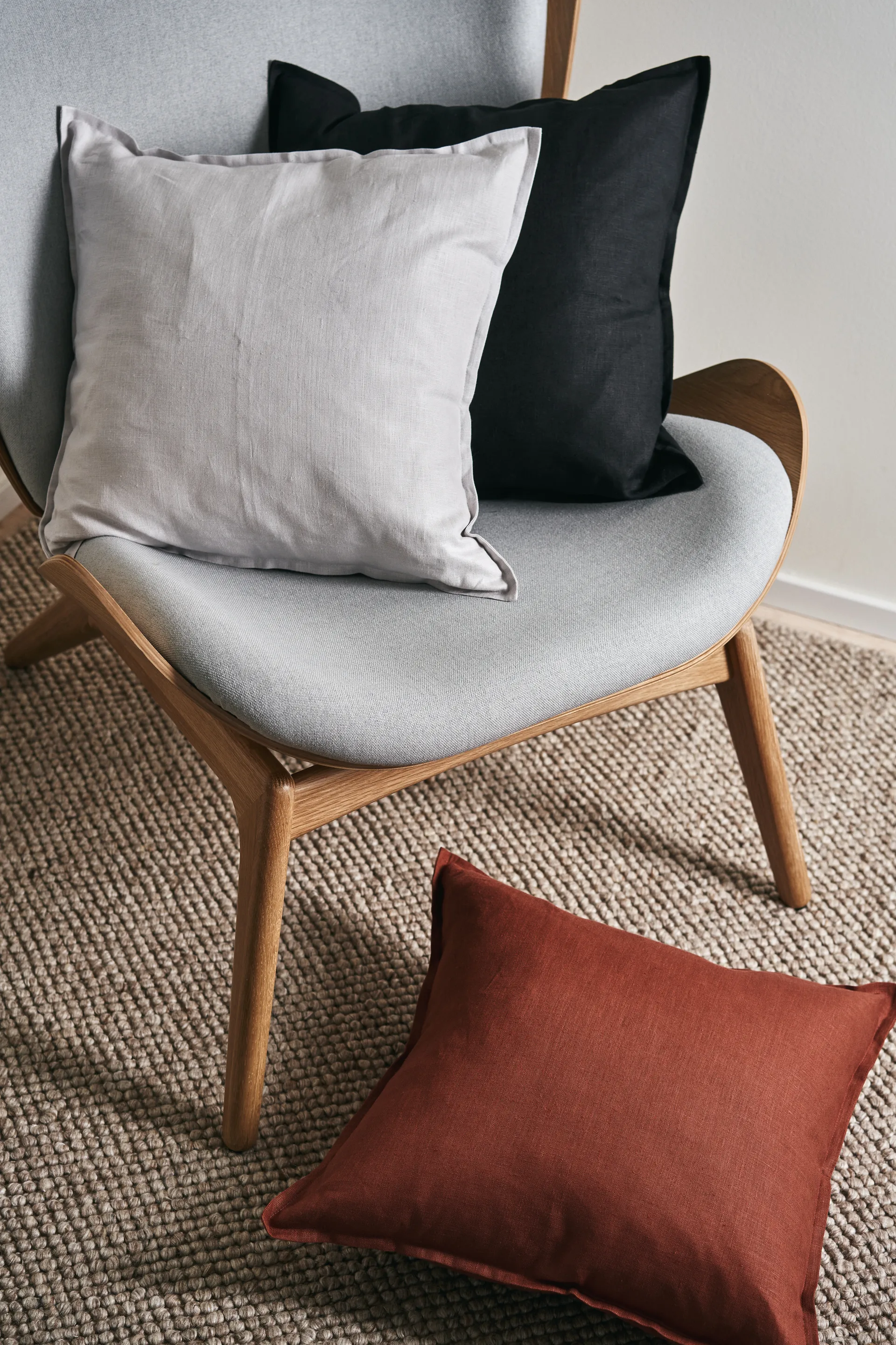 Calm 系列枕头套（亚麻布） 50x50 cm, 冷灰色 Scandi Living