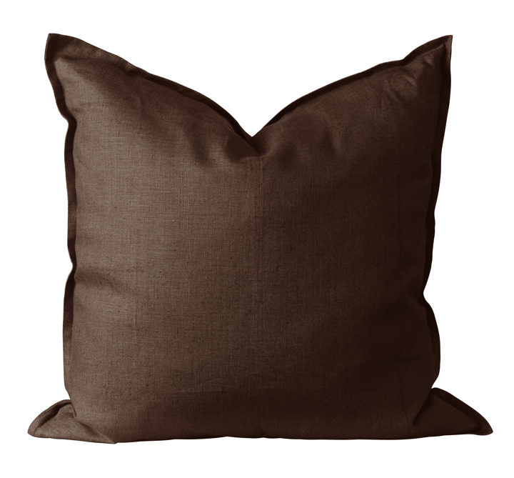 Calm 系列枕头套（亚麻布） 50x50 cm - 巧克力棕色 - Scandi Living