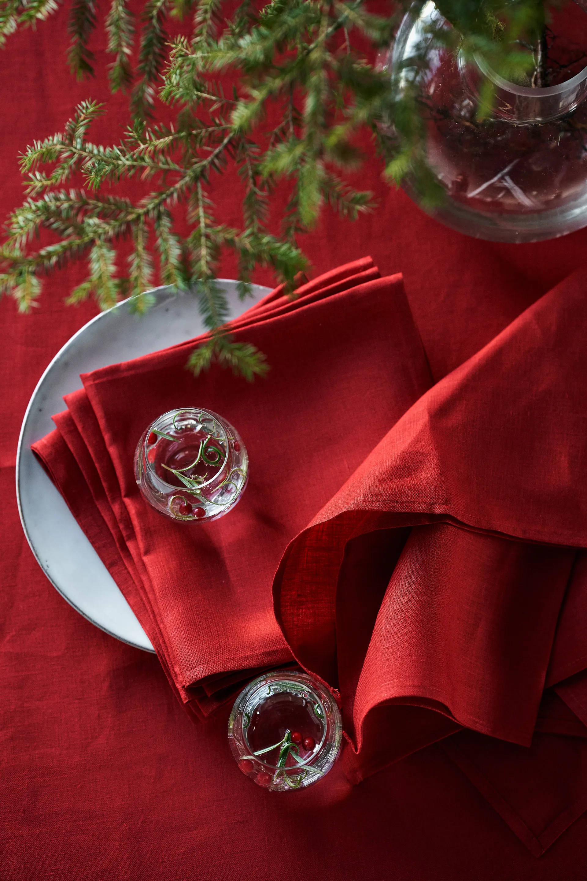 Clean 餐巾布 45 x 45 cm 四件套装, 红色 Scandi Living