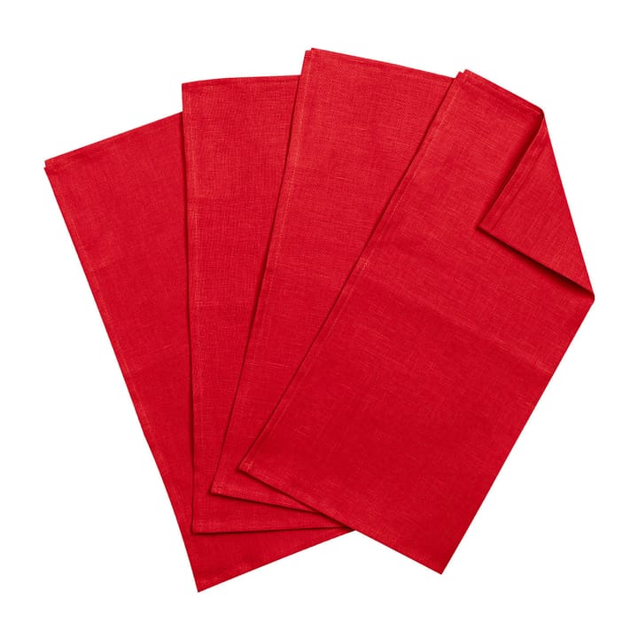 Clean 餐巾布 45 x 45 cm 四件套装 - 红色 - Scandi Living