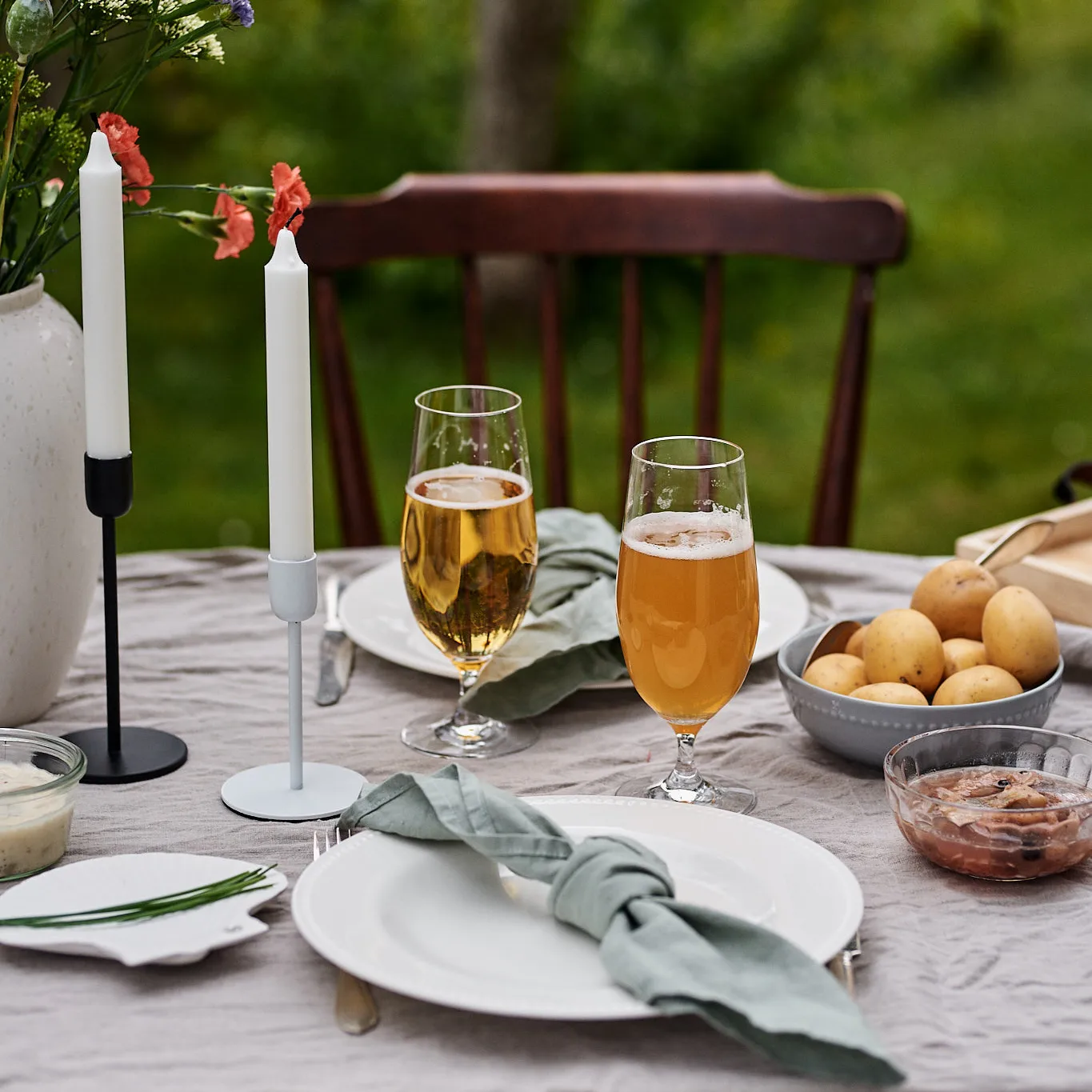 Clean linen table cloth 145x350 cm, 冰灰色 Scandi Living