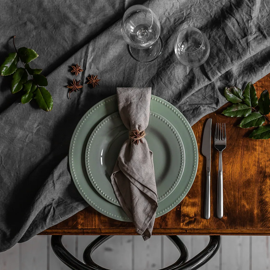 Dots 浮雕圆点 系列餐具 大号平盘_28cm_四件套装 , 绿色 Scandi Living