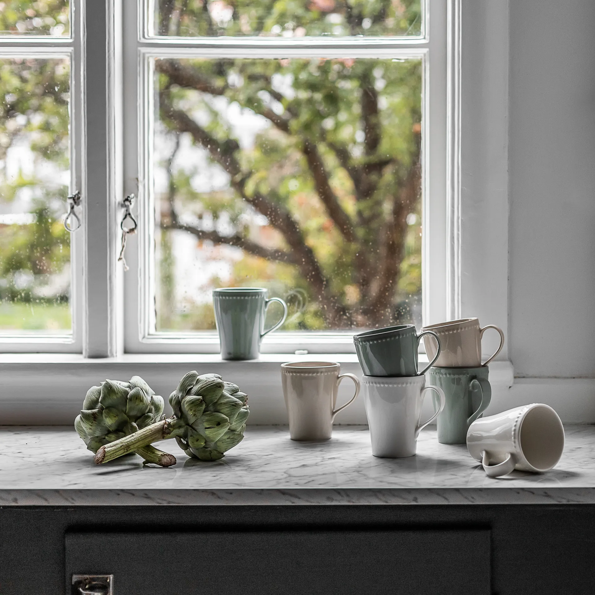 Dots 浮雕圆点 系列餐具 马克杯_350ml_四件套装 , 白色 Scandi Living