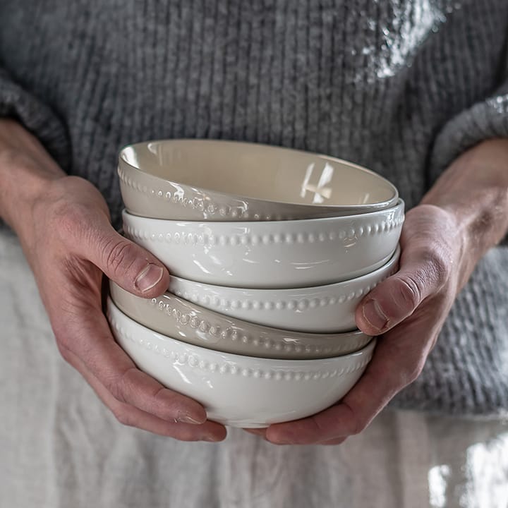 Dots 浮雕圆点 系列餐具 早餐碗_600ml_四件套装 , 白色 Scandi Living