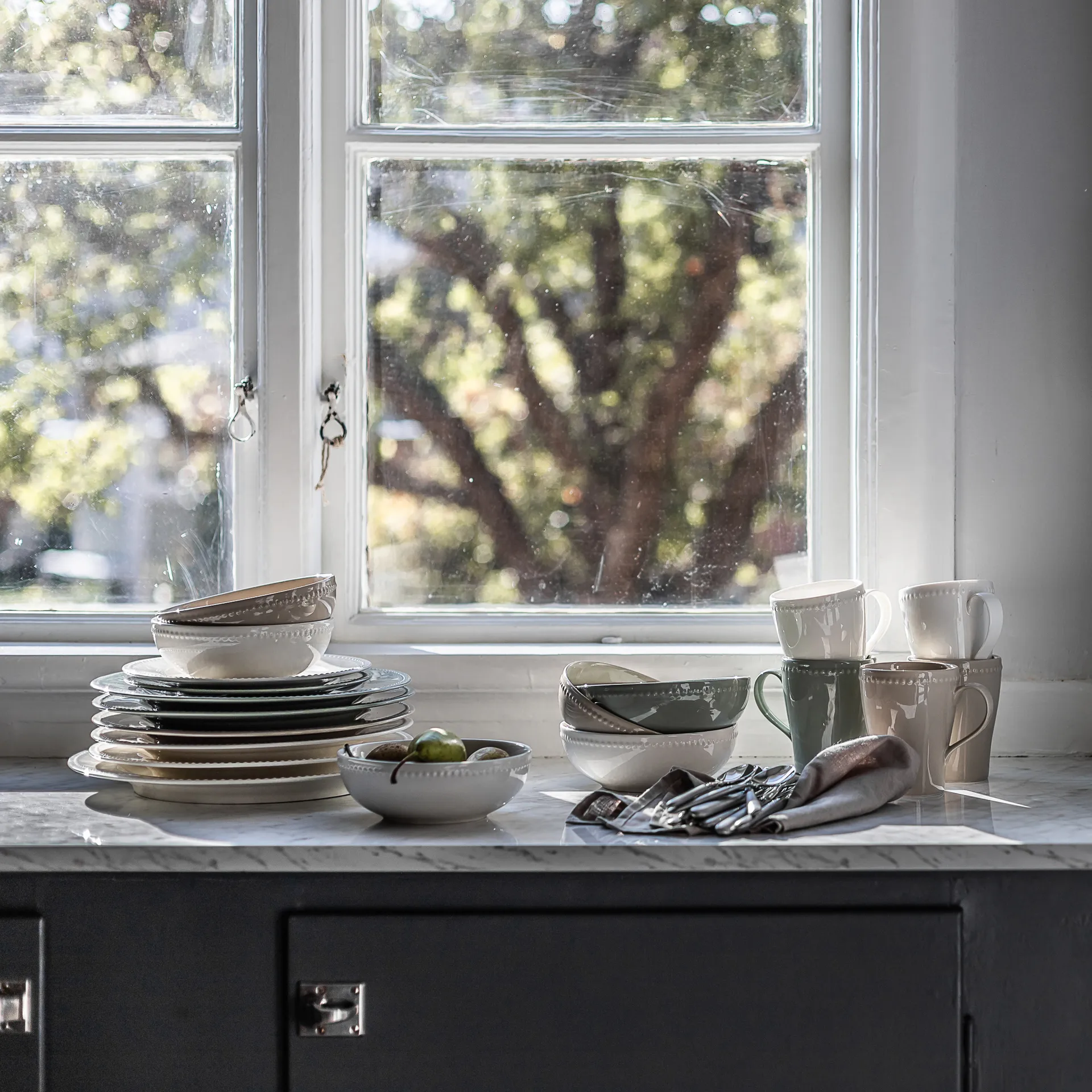 Dots 浮雕圆点 系列餐具 早餐碗_600ml_四件套装 , 米色 Scandi Living