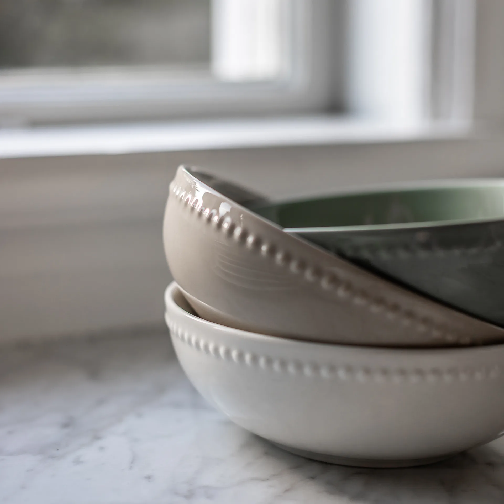 Dots 浮雕圆点 系列餐具 早餐碗_600ml_四件套装 , 绿色 Scandi Living