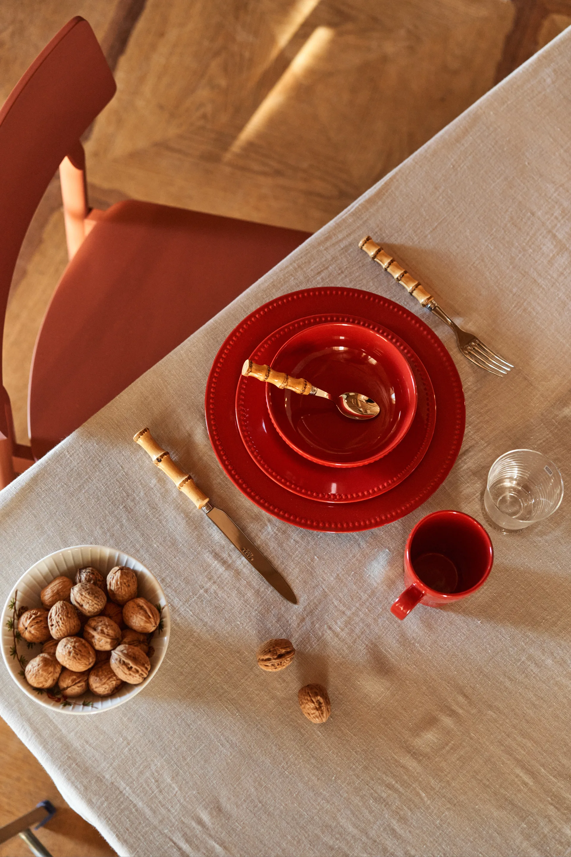 Dots 浮雕圆点 系列餐具 早餐碗_600ml_四件套装 , 红色 Scandi Living