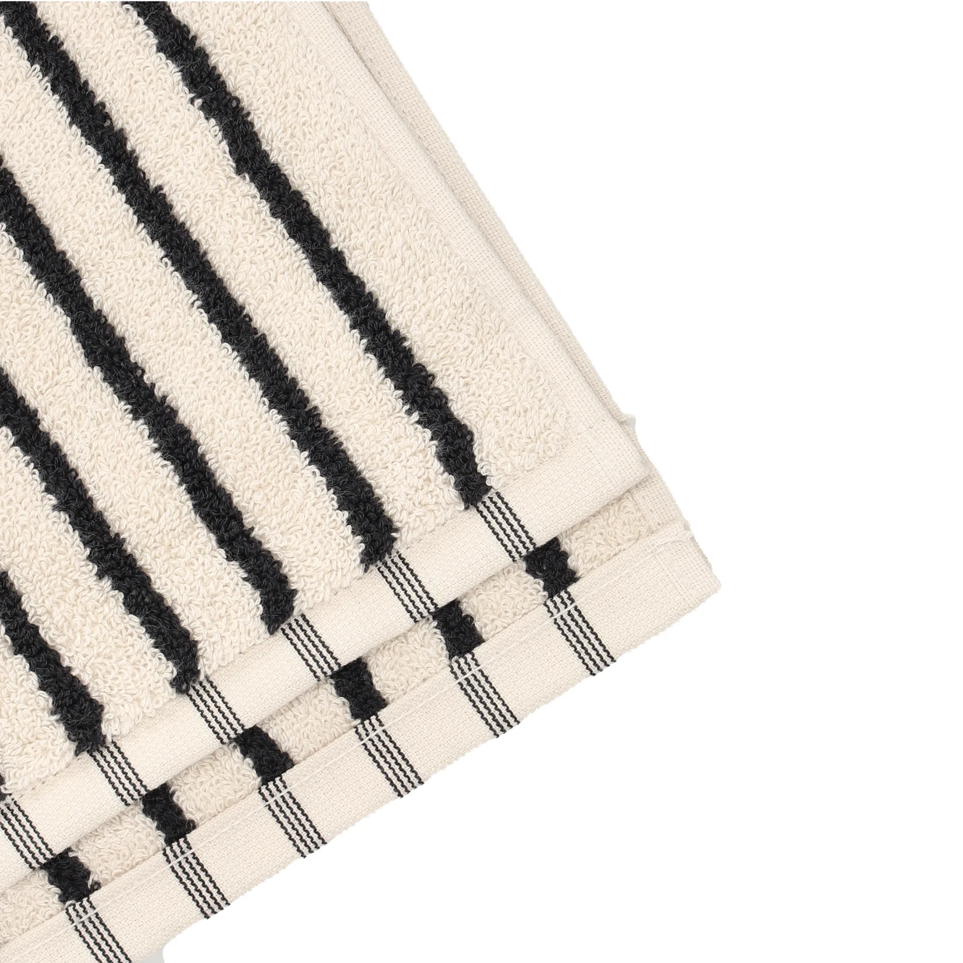 漫游系列 Drift 毛巾 50x70 cm, 白色-黑色 Scandi Living