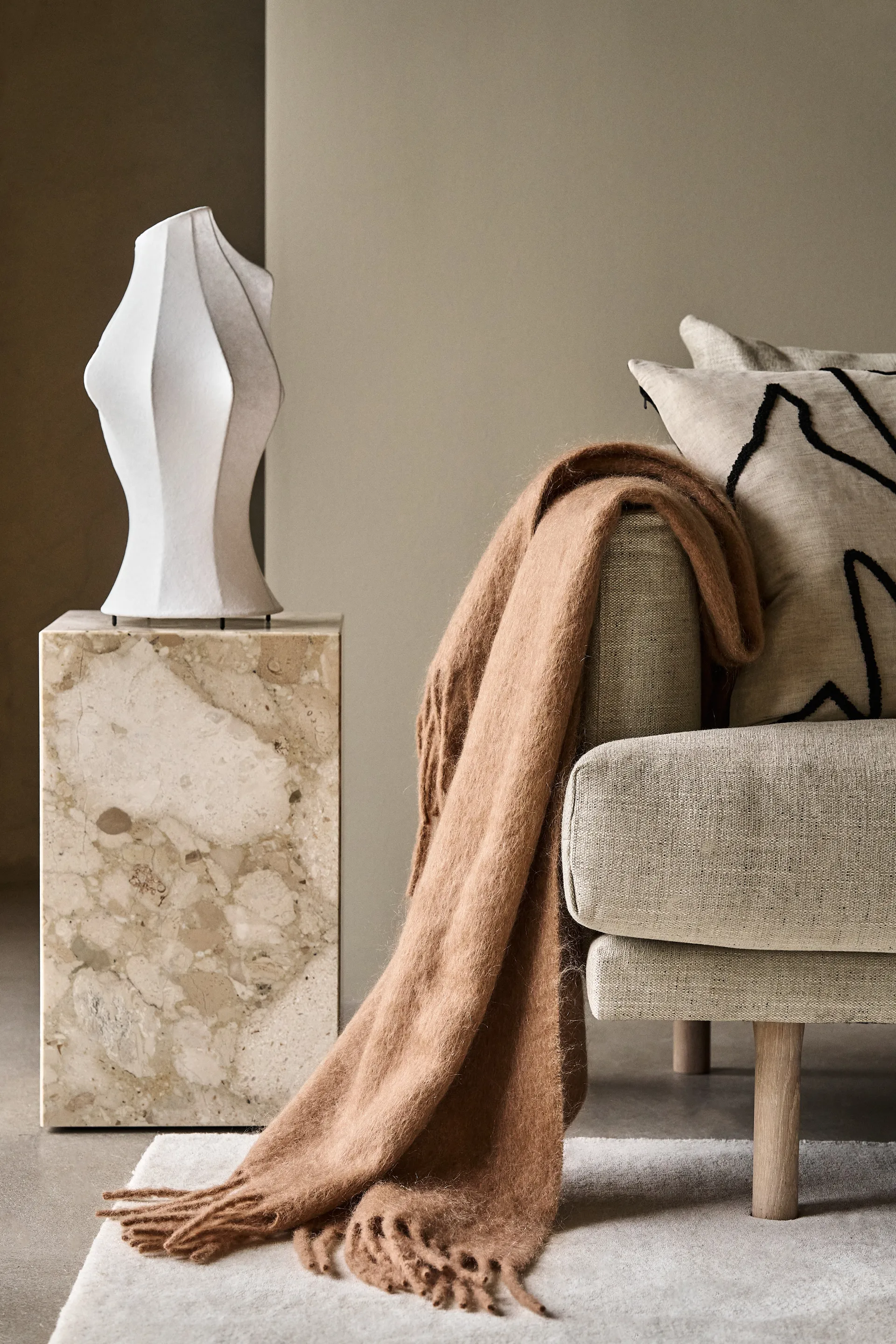 Dune mohair 沙丘系列毛毯 130x170 cm, 麦色 Scandi Living