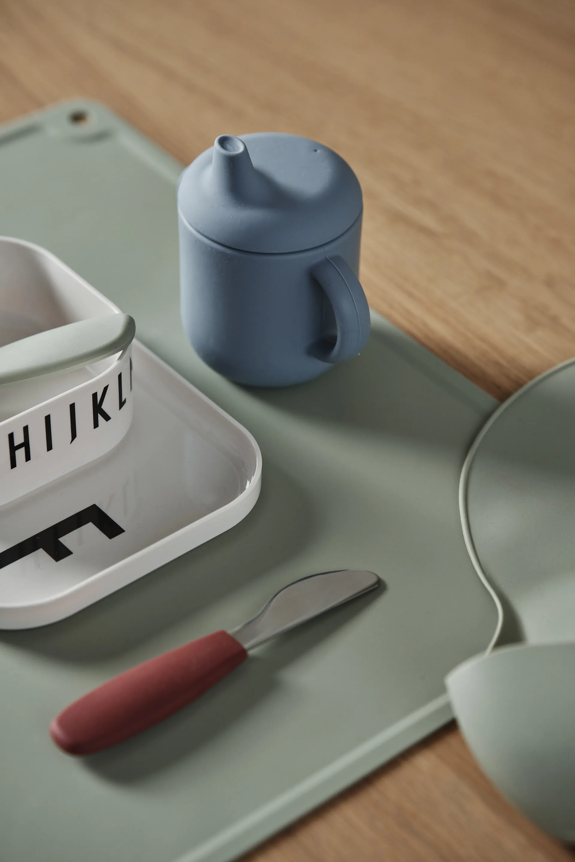 Elvie艾维尔 宝宝学饮杯 硅胶款 180ml, 蓝色 Scandi Living