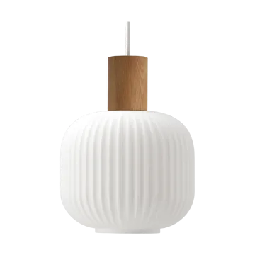 Fair 岑白 吊灯 Ø20cm - 磨砂玻璃_浅木色 - Scandi Living