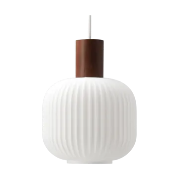 Fair 岑白 吊灯 Ø20cm - 磨砂玻璃_深木色 - Scandi Living