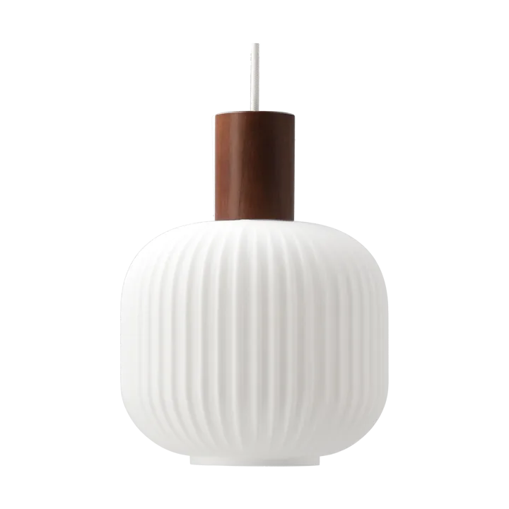 Fair 岑白 吊灯 Ø20cm - 磨砂玻璃_深木色 - Scandi Living
