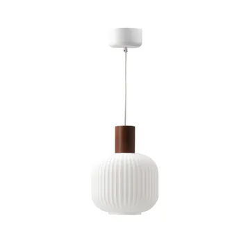 Fair 岑白 吊灯 Ø20cm - 磨砂玻璃_深木色 - Scandi Living