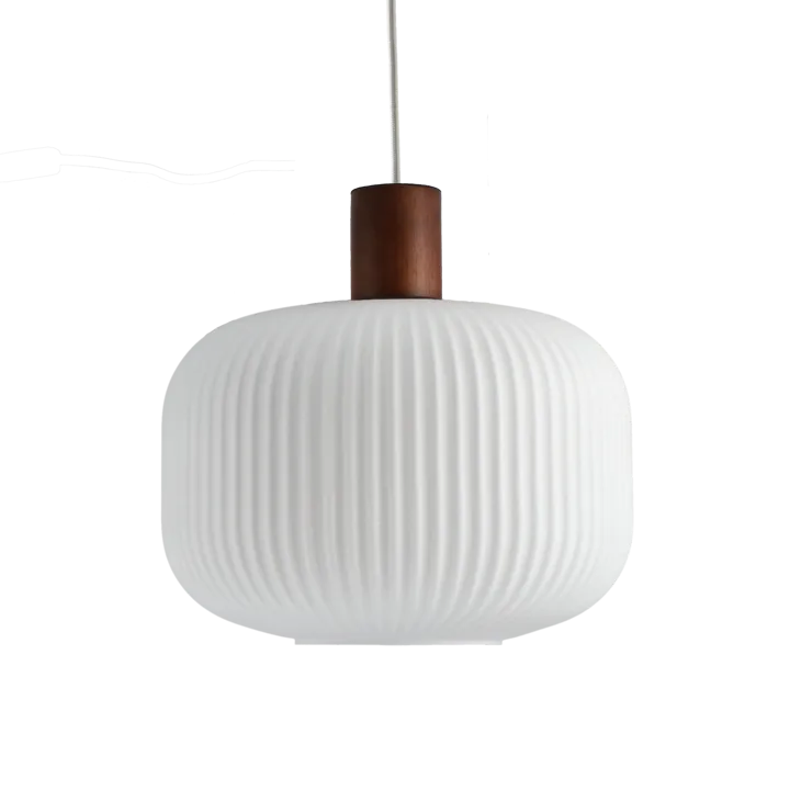 Fair 岑白 吊灯 Ø30 cm - 磨砂玻璃_深木色 - Scandi Living