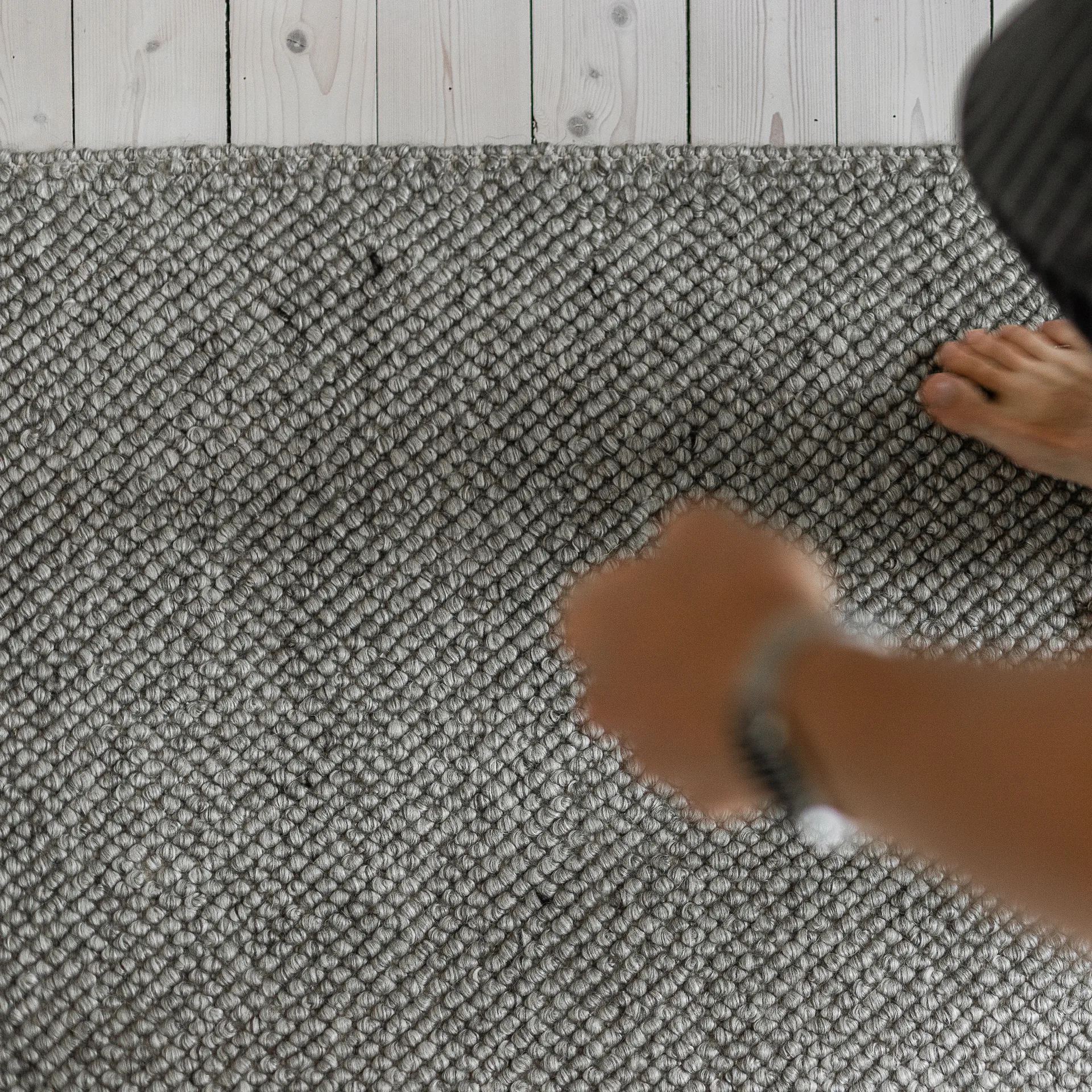 Flock 天然灰色羊毛地毯, 170x240cm Scandi Living