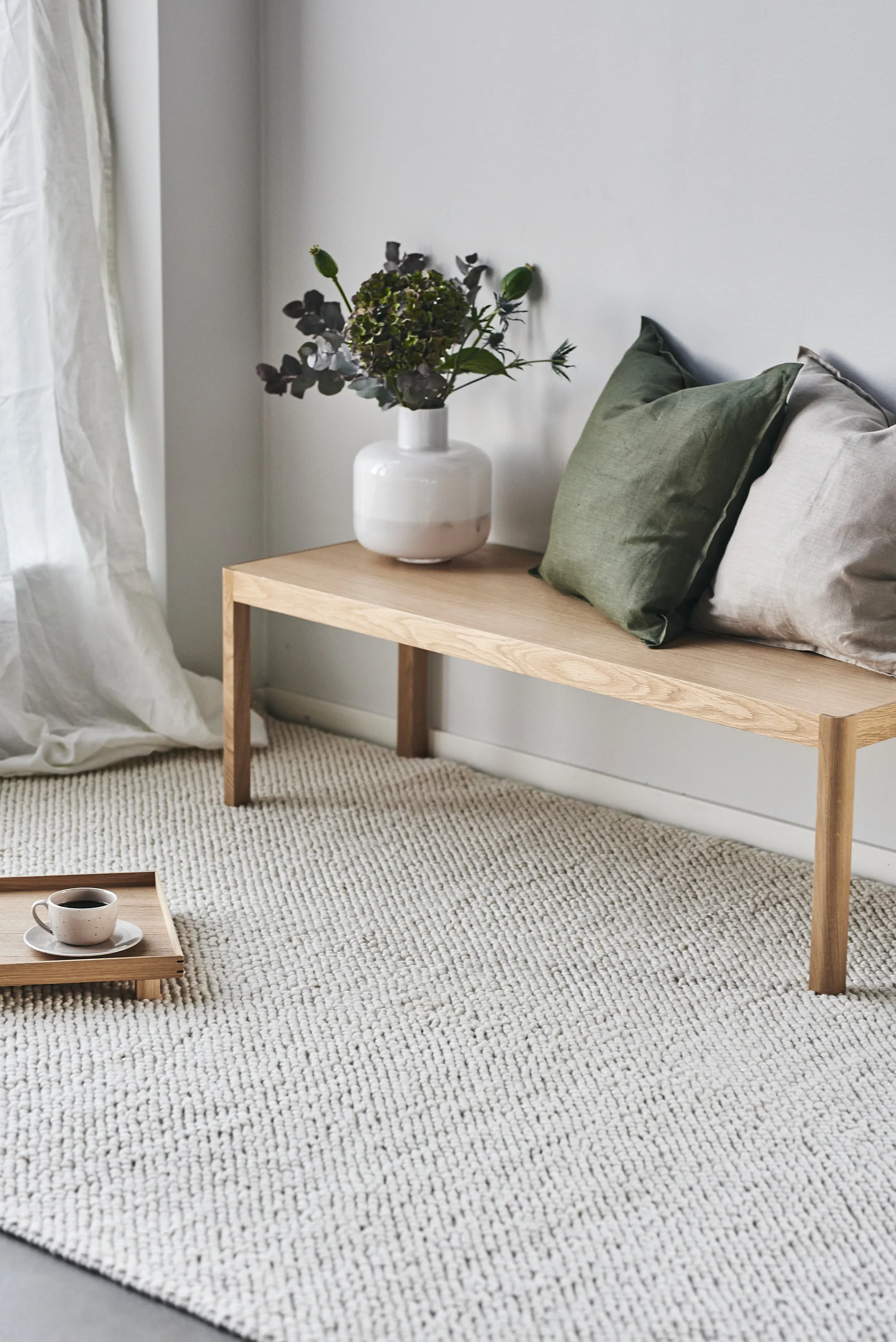 Flock 羊毛地毯 natural white, 170x240 cm Scandi Living