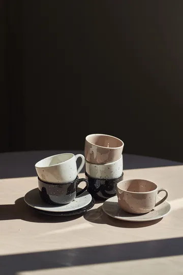 Freckle小雀斑 杯子和碟子 260ml - 黑色 - Scandi Living
