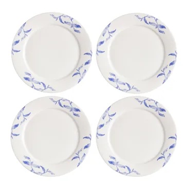 海蓝草 Havspil  北欧设计瓷器套装 21cm 平盘四件套装 - 蓝白色 - Scandi Living