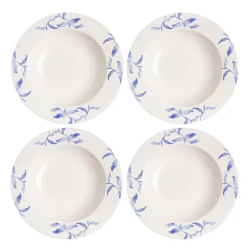 海蓝草 Havspil  北欧设计瓷器套装 23cm 深盘四件套装 - 蓝白色 - Scandi Living