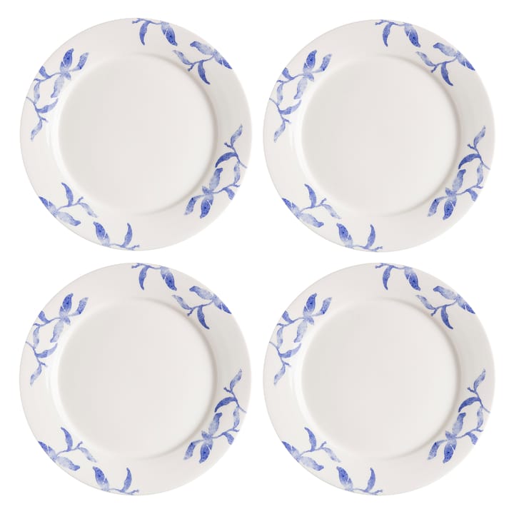 海蓝草 Havspil  北欧设计瓷器套装 28cm 平盘四件套装 - 蓝色-白色 - Scandi Living