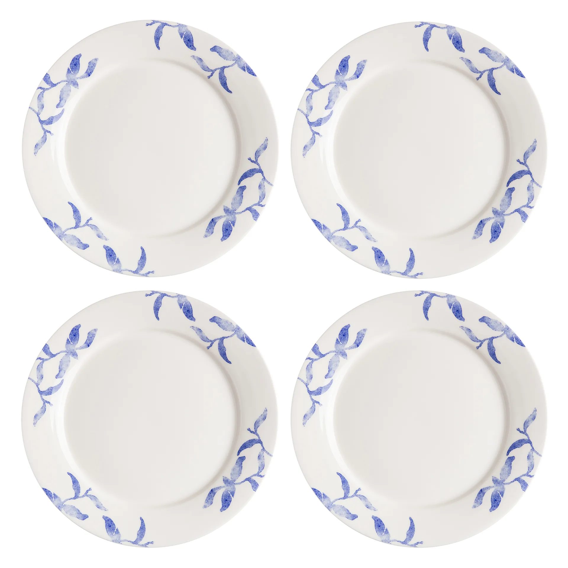 海蓝草 Havspil  北欧设计瓷器套装 28cm 平盘四件套装, 蓝白色 Scandi Living
