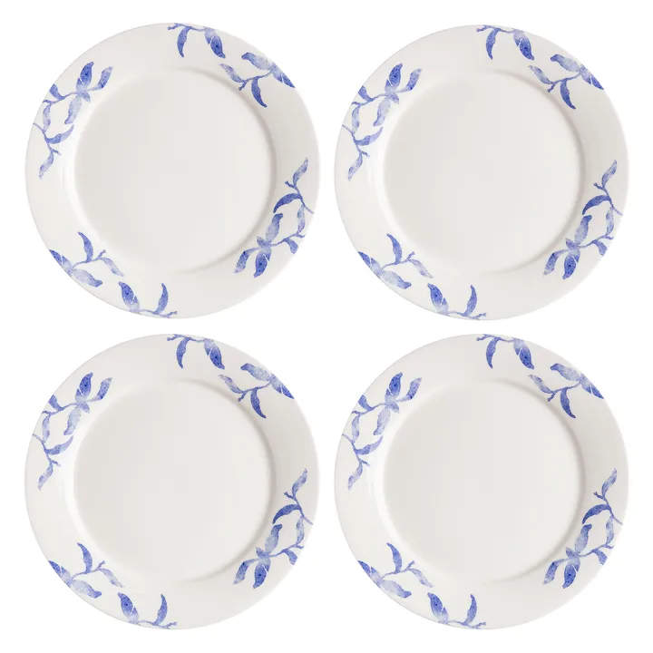 海蓝草 Havspil  北欧设计瓷器套装 28cm 平盘四件套装 - 蓝白色 - Scandi Living