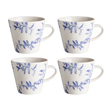 海蓝草 Havspil  北欧设计瓷器套装 300ml 马克杯四件套装 - 蓝白色 - Scandi Living