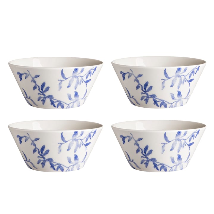 海蓝草 Havspil  北欧设计瓷器套装 600ml 碗四件套装 - 蓝色-白色 - Scandi Living