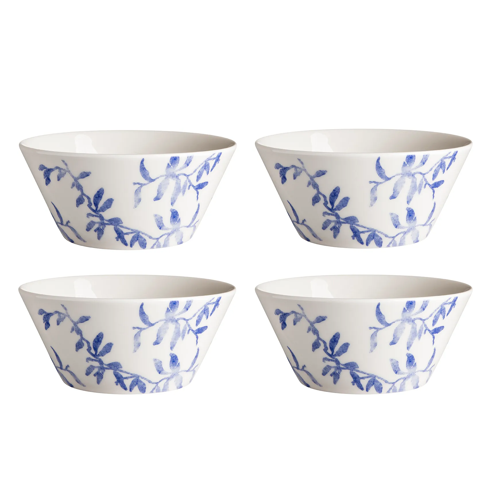 海蓝草 Havspil 北欧设计瓷器套装 600ml 碗四件套装, 蓝白 Scandi Living
