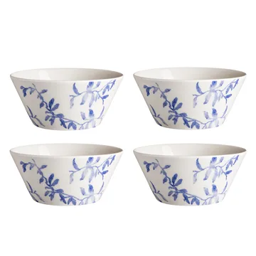 海蓝草 Havspil 北欧设计瓷器套装 600ml 碗四件套装 - 蓝白 - Scandi Living