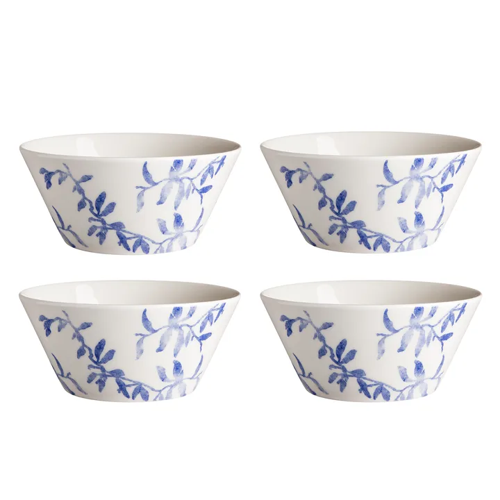 海蓝草 Havspil  北欧设计瓷器套装 600ml 碗四件套装 - 蓝白 - Scandi Living