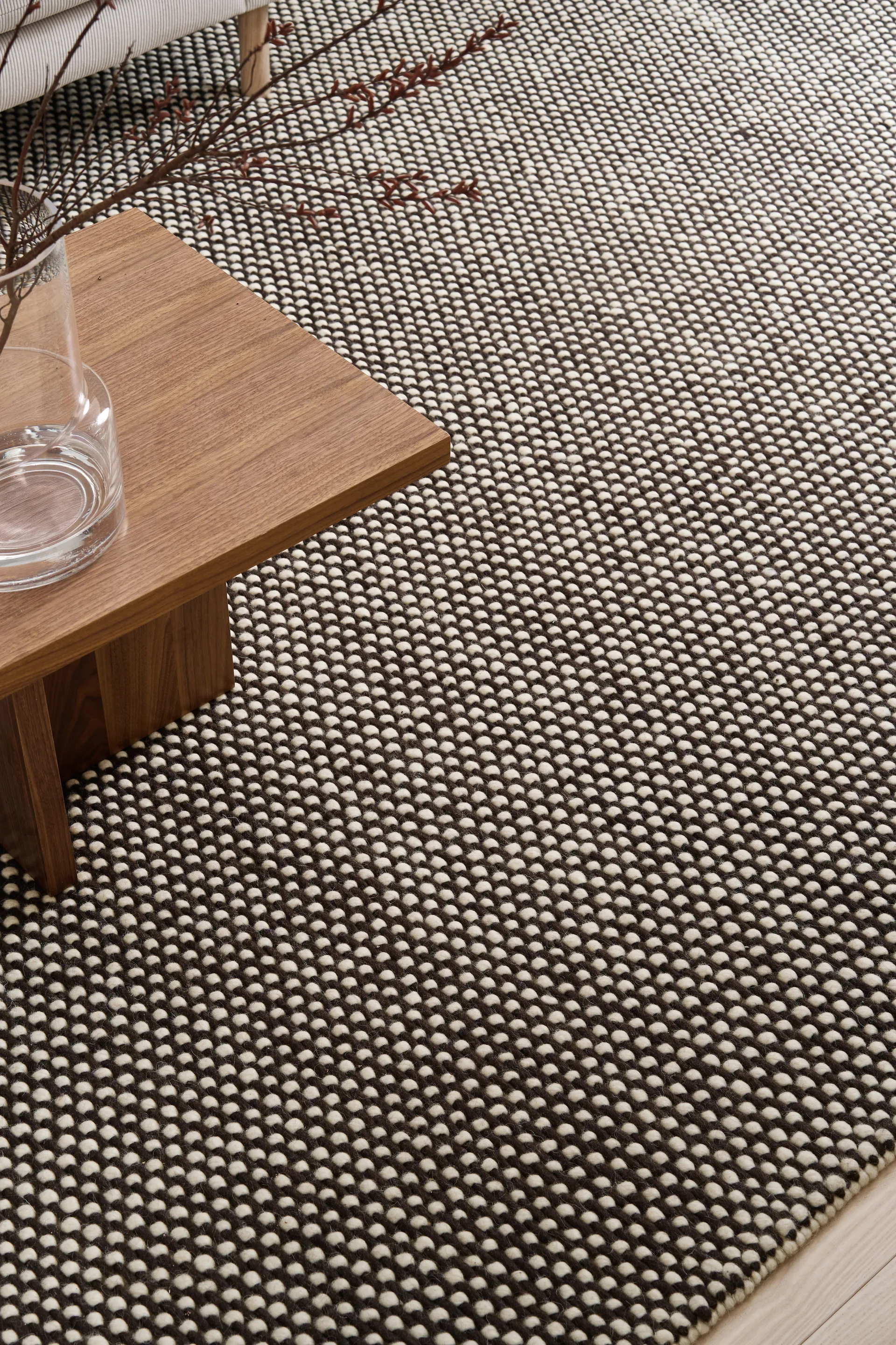 Hill 羊毛地毯 white/brown, 170x240 cm Scandi Living