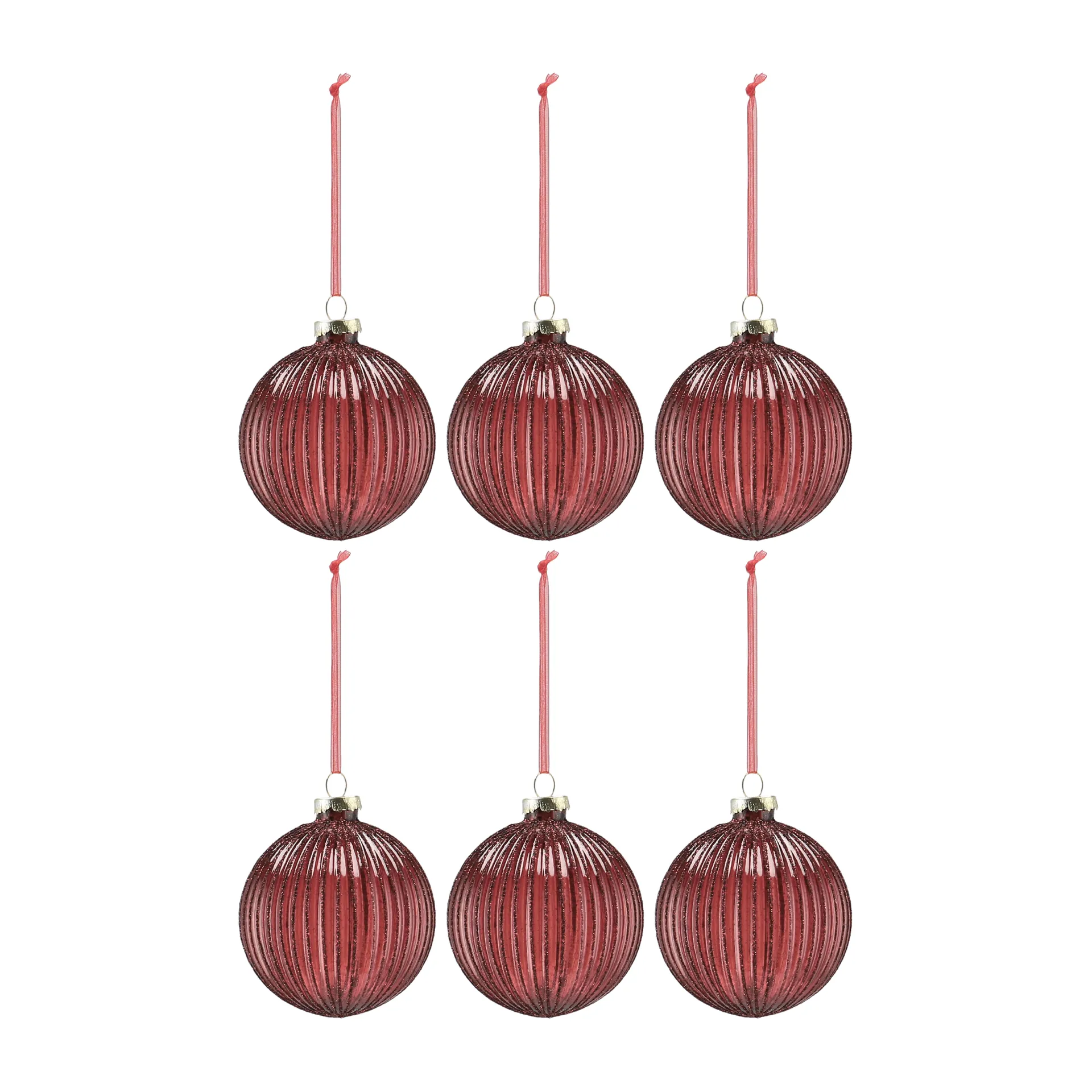 Holiday baubles 六件套装, 红色 Scandi Living