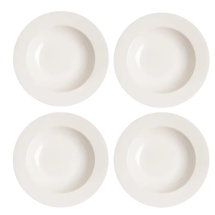 Kalk 深盘23cm 4只装 - 白色 - Scandi Living