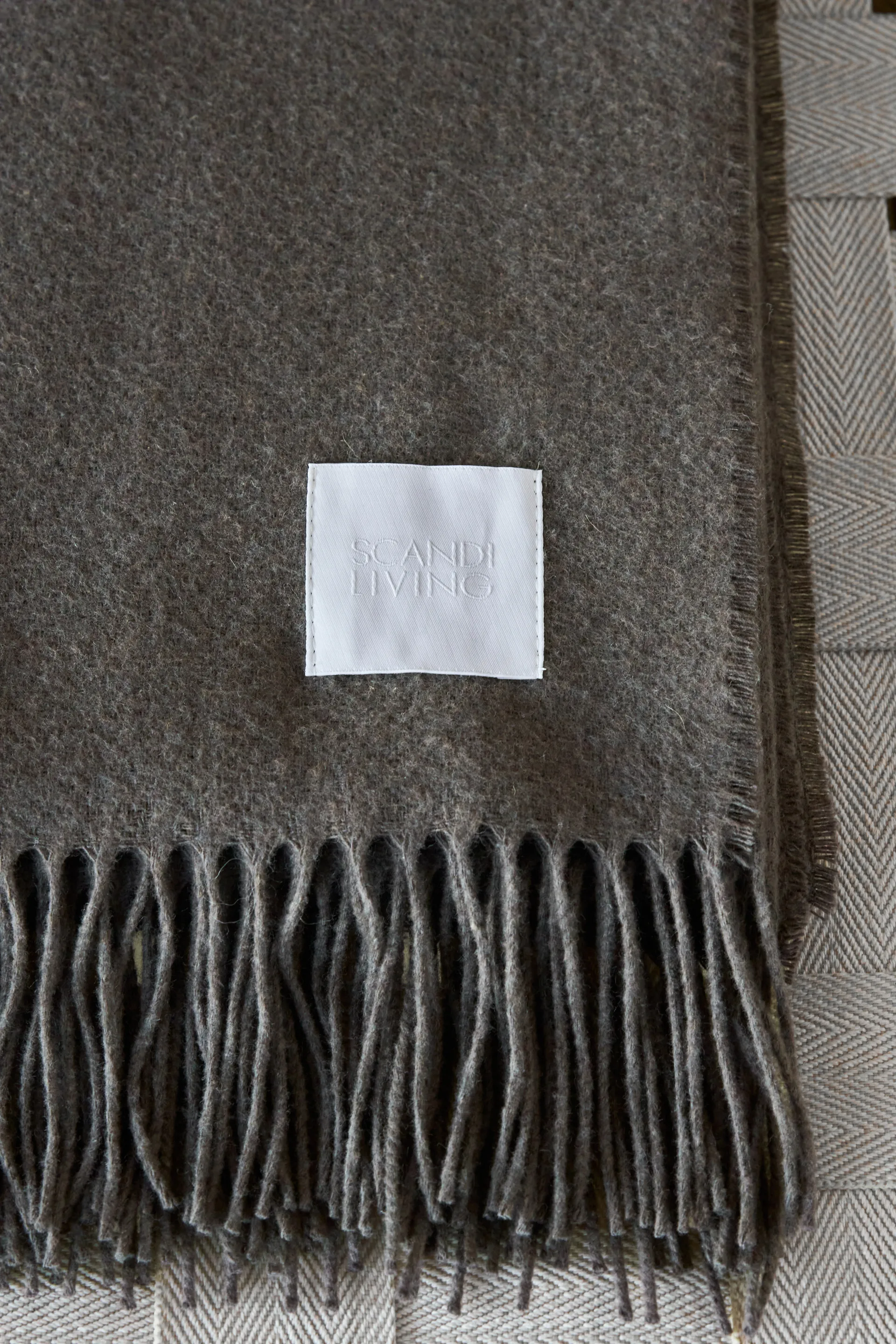 Loom 北欧针织再生棉盖毯125x170cm, 灰褐色 Scandi Living