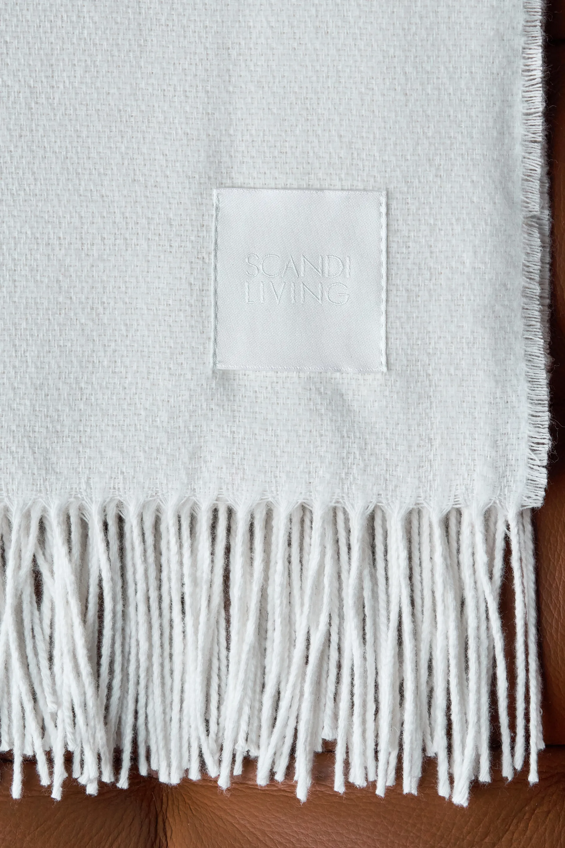 Loom 北欧针织再生棉盖毯125x170cm, 桦木白 Scandi Living